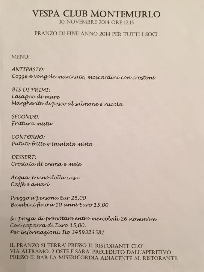 menu cena