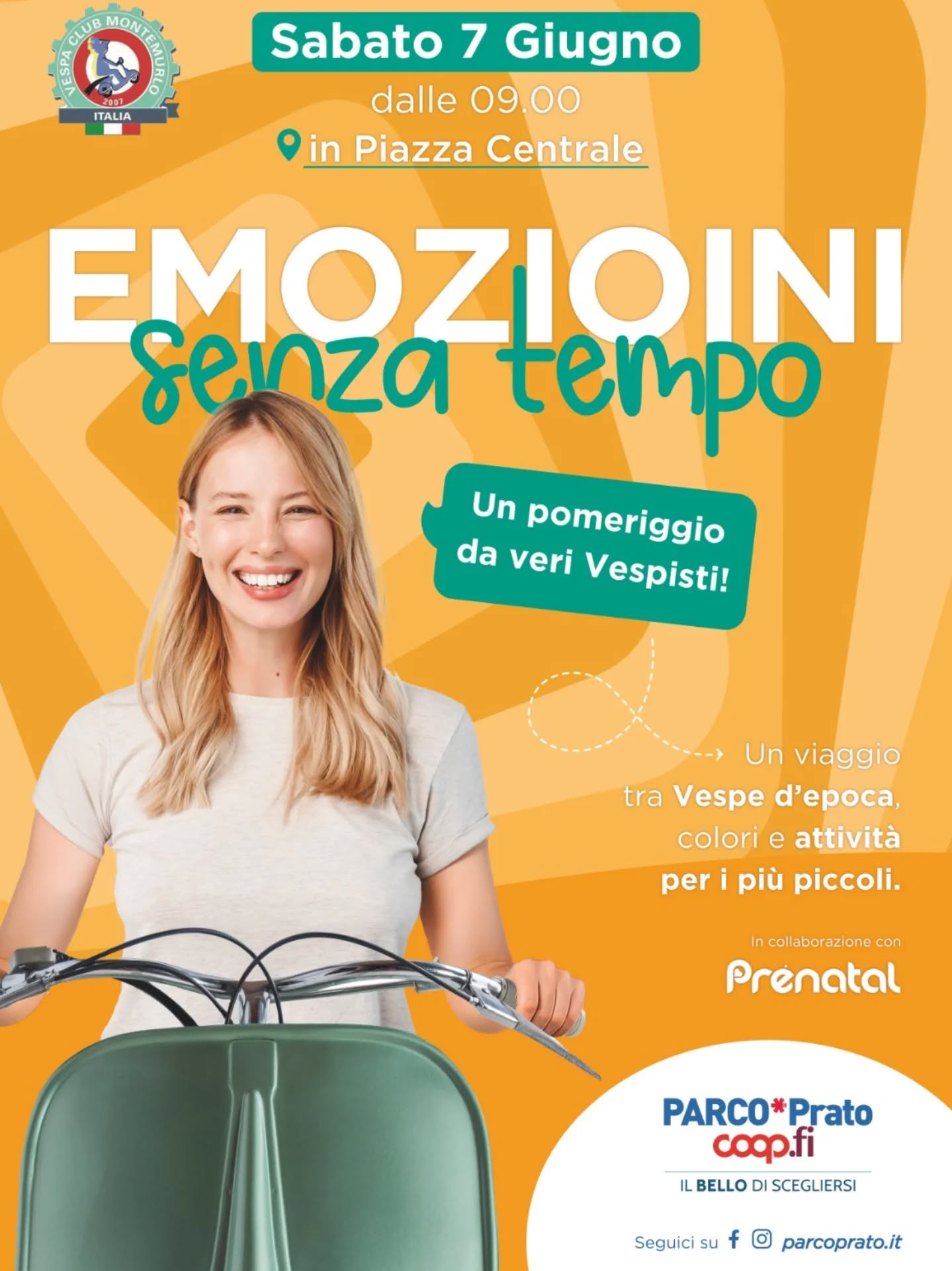 Sabato 7 Giugno dalle ore 9:00 venite a trovarci alla piazzetta centrale del Parco Prato, venite ad esporre i vostri mezzi e a far conoscere sempre di più il VCM a tutti! Ci saranno attività per i più piccoli e divertimento per tutti. Ci facciamo 4 chiacchere e esponiamo un po' la storia del nostro club. Non mancate... 
E per chi può, una mano è bene accetta! 🤣😍 Gasseeeeeee