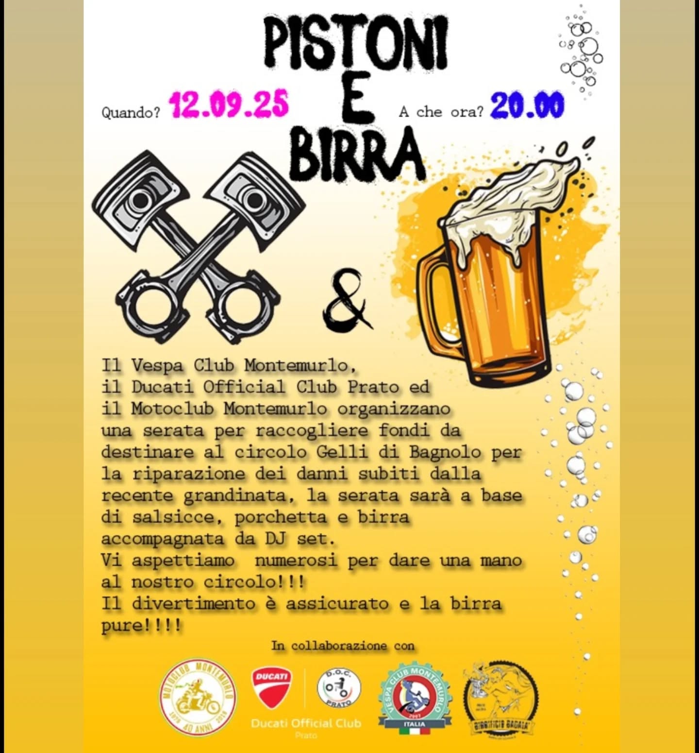 Carissimi soci questa pausa estiva è stata impegnativa e sfortunata quindi vi aspettiamo numerosi come sempre per una serata di solidarietà. Vamos!