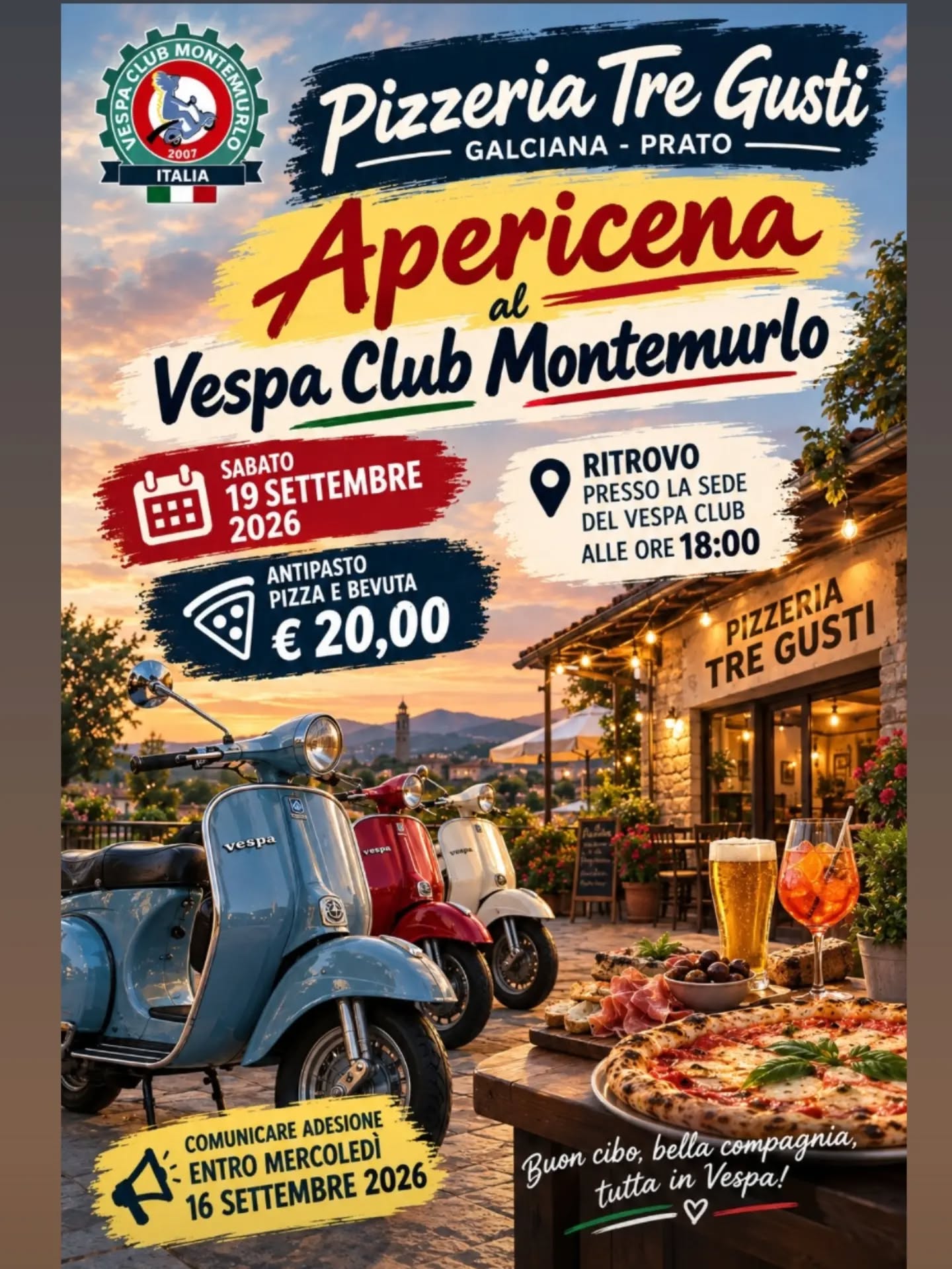 Il nostro Pre-Vespazzi! Sabato 19 Settembre!